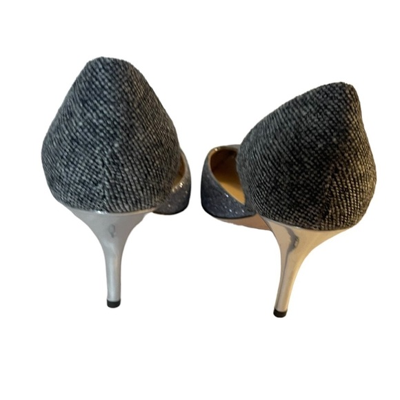 NWOT Jcrew Elsie made in Italy silver glitter metallic and tweed pump - Picture 9 of 9